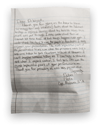 Letter from a young participant 1